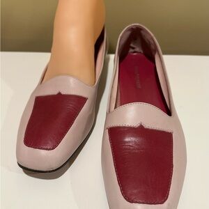 Enzo Angiolini Two-Tone Loafers in Pink and Red